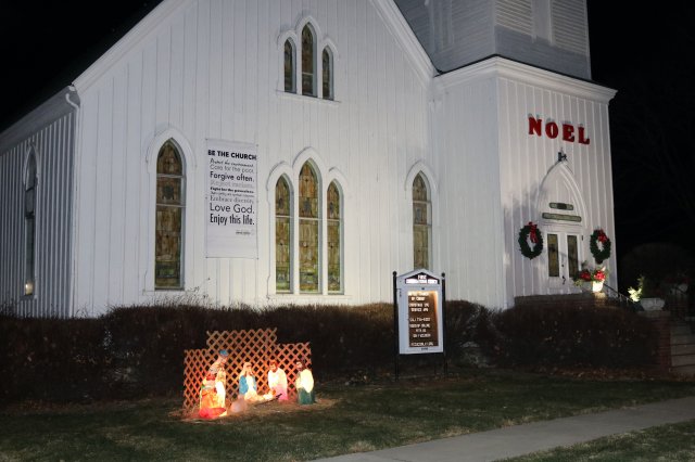 Christmas Eve 2020 Outside Church Nativity